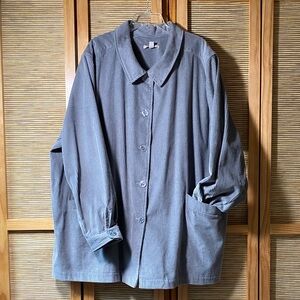 Plus size Woman Within Gray Corduroy Coat